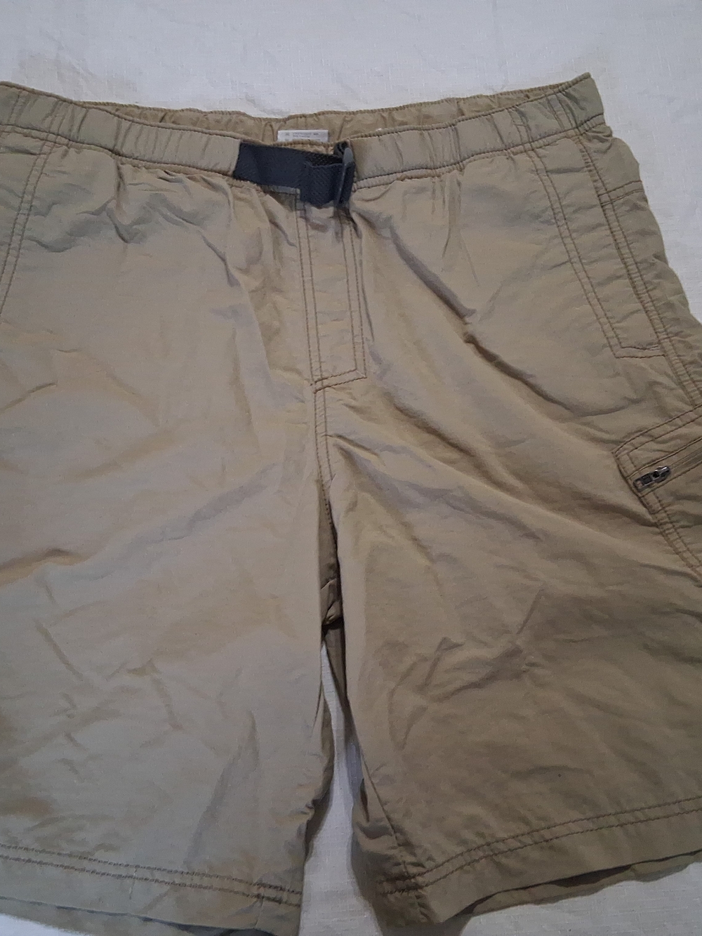 Columbia Mens Outdoor Swim Activewear Mesh Lined Sports Shorts Cargo Pockets Tan